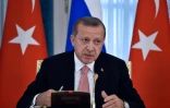 Le président Recep Tayyip Erdogan lors d'une conférence de presse à Saint-Pétersbourg, le 9 août 2016
