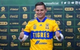 La nouvelle recrue du club mexicain les Tigres UANL, le Français Florian Thauvin, lors de sa présentation en conférence de presse, à Monterrey, le 12 juin 2021