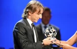 Le milieu croate du Real Madrid Luka Modric désigné joueur UEFA de l'année le 30 août 2018 à Monaco