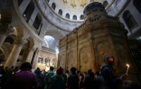 Messe de Pâques dans l'église du Saint Sépulcre, à Jérusalem, le 3 avril 2021
