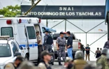 Vue de l'extérieur de la prison de Bellavista après une émeute, le 9 mai 2022 dans la province de Santo Domingo de los Tsachilas (Equateur)