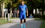 L'attaquant des Bleus Kylian Mbappé arrive à l'entraînement, le 5 septembre 2023 à Clairefontaine