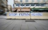 Une affiche "Stop Feminicide" à Marseille le 23 novembre 2019, jour de manfestations conttre les violences faites aux femmes