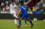 L'attaquant espagnol Ferran Torres marque le 2e but face au Kosovo, lors des qualifications européennes pour le Mondial-2022 au Qatar, le 8 septembre 2021 à Pristina