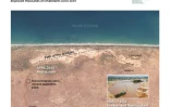 Cette infographie dotée d'une image satellite montre le tracé de l'exploitation minière dans le nord du Sénégal par Eramet Grande Côte (EGC), filiale du groupe minier français Eramet, et qui exploite depuis 2014 un précieux sable minéralisé dans cette zone aux écosystèmes fragiles. La mine exploite actuellement le sable des dunes de Lompoul, l'un des plus petits déserts au monde