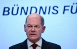 Olaf Scholz, futur chef social-démocrate du gouvernement, lors d'une conférence de presse, le 24 novembre 2021 à Berlin
