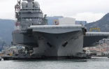 Le porte-avions Charles de Gaulle dans la rade de Toulon, dans le sud de la France, le 8 février 2017
