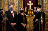 Le secrétaire d'Etat et son épouse visitent l'église patriarcale Saint-George à Istanbul le 17 novembre 2020