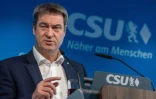 Markus Söder, chef du parti bavarois CSU, s'exprime lors d'une conférence de presse le 15 mars 2021 à Munich