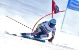 Le Français Thibaut Favrot, lors de la 1ère manche du géant de Coupe du monde, le 28 février 2021 à Bansko (Bulgarie)