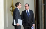 Le président François Hollande et Emmanuel Macron, alors ministre de l'Economie, à l'Elysée, le 14 avril 2015