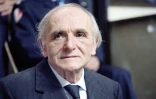 Klaus Barbie, l'ancien chef de la Gestapo à Lyon, à son procès pour crimes contre l'humanité, le 11 mai 1987 à Lyon