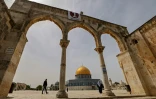 Vue générale du Dôme du Rocher dans l’enceinte de la mosquée Al-Aqsa de Jérusalem le 18 avril 2022