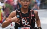 Jing Liang lors des 170 kilometres du Mont Blanc Ultra Trail à Chamonix, le 30 août 2019 en France