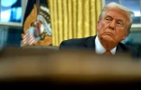 Donald Trump dans le Bureau ovale à Washington le 10 février 2025