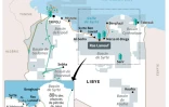 Carte de localisation des installations pétrolières et gazières en Libye et celle attaquée par le groupe Etat islamique en janvier à Ras Lanouf 