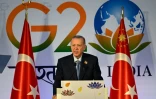 Le président turc Recep Tayyip Erdogan lors d'une conférence de presse à l'issue du G20, le 10 septembre 2023 à New Delhi
