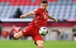 Le cannonier du Bayern Robert Lewandowski, auteur d'un triplé contre Mönchengladbach, le 8 mai 2021 à Munich, fonce sur le record de Gerd Müller