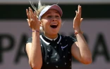 La jeune américaine Amanda Anisimova victorieuse de la Roumaine Simona Halep en quart de finale de Roland-Garros, le 6 juin 2019