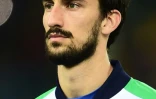 Davide Astori sous le maillot de l'équipe nationale d'Italie, avant un match amical contre l'Espagne, le 24 mars 2016 à Udine