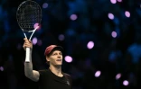L'Italien Jannik Sinner après sa victoire en demi-finales du Masters ATP contre l'Australien Alex De Minaur le 15 novembre 2025 à Turin