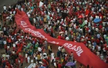 Manifestation de sympathisants de gauche pour soutenir la présidente Dilma Rousseff, le 18 mars 2016 à Brasilia