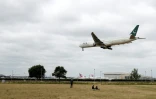 Un avion de la compagnie Pakistan International Airlines en phase d'atterrissage à l'aéroport de Heathrow, le 8 juin 2020 à Londres