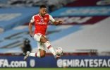 L'attaquant d'Arsenal Pierre-Emerick Aubameyang auteur du doublé contre Manchester City en demi-finale de la Coupe d'Angleterre, le 18 juillet 2020 à Londres