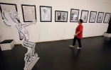 Des dessins de Cabu exposés à Saint-Just-le-Martel en Haute-Vienne, le 4 juillet 2017