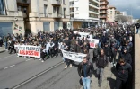 Nouvelle manifestation après le décès d'Yvan Colonna, agressé en prison alors qu'il purgeait une peine à perpétuité pour l'assassinat du préfet Claude Erignac en 1998, le 3 avril 2022 à Ajaccio