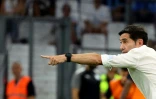 L'entraîneur de Marseille, Marcelino, lors du match amical contre le Bayer Leverkusen le 2 août 2023 au Stade Vélodrome