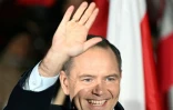 Karol Nawrocki, candidat à la présidentielle polonaise, à Stalowa Wola en Pologne, le 16 mai 2025