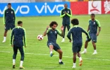 Les Brésiliens à l'entraînement à Kazan, le 5 juillet 2018, en vue du match contre la Belgique
