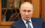 Sur cette photo diffusée par l'agence de presse russe Sputnik, le président russe Vladimir Poutine assiste à une réunion avec des étudiants de l'Université pédagogique d'Etat de Moscou, le 29 août 2026