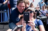 Le gouverneur de Floride Ron DeSantis à la foire de l'Iowa, à Des Moines, le 12 août 2023