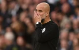 L'entraîneur espagnol de Manchester City Pep Guardiola, lors de la défaite à domicile, 2-0 face à Crystal Palace, au cours de la 10e journée de Premier League, le 30 octobre 2021 à l'Etihad Stadium