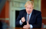 Le Premier ministre britannique Boris Johnson lors d'une allocuation télévisée, le 9 mai 2020 à Londres