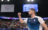 Le Français Lucas Mazur, champion paralympique en titre dans la catégorie SL4 à Paris le 31 août 2024
