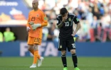 L'attaquant vedette de l'Argentine Lionel Messi après avoir manqué un penalty contre l'Islande lors du Mondial, le 16 juin 2018 à Moscou