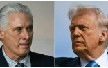 Combinaison de photos créée le 11 janvier 2026 montrant à gauche le président cubain Miguel Diaz-Canel et à droite le président américain Donald Trump