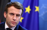 Emmanuel Macron, à une conférence de presse lors d'un sommet européen, à Bruxelles, le 17 décembre 2021