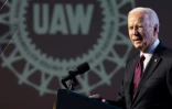 Le président américain Joe Biden lors d'une conférence du syndicat automobile UAW, le 24 janvier 2024 à Washington