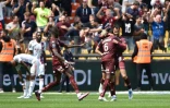Farid Boulaya (d) auteur du but de la victoire pour Metz face à Lyon, le 8 mai 2022 au Stade Saint-Symphorien