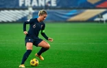 La Française Amandine Henry contre l'Autriche en qualifications pour l'Euro-2022, le 27 novembre 2020 à Guingamp 