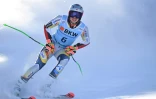 Le jeune Norvégien Henrik Kristoffersen franchit la ligne d'arrivée de la 2e manche du slalom géant d'Adelboden, le 8 janvier 2021
