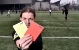 Stéphanie Frappart arbitre de matches de L2 à Paris pour des matches de L2 le 24 février 2016