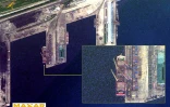 Image satellite de Maxar Technologies diffusée le 18 octobre 2024 par le renseignement sud-coréen, montrant selon lui le navire russe "Angara", chargé d'armes nord-coréennes, quittant le port nord-coréen de Rajin
