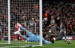 Le gardien du Real Madrid  Thibaut Courtois lors de la défaite 3-0 face à Arsenal en quart de finale aller de la Ligue des champions, le 8 avril 2025 à Londres