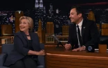 Le très populaire animateur de télévision Jimmy Fallon reçoit Hillary Clinton dans son émission "The Tonight Show Starring Jimmy Fallon" sur NBC à New York, le 16 septembre 2016