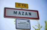 Panneau du village de Mazan, dans le Vaucluse, le 2 septembre 2024